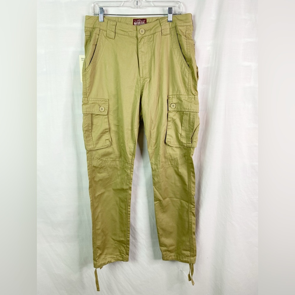 Matchstick Khaki Tan Wild Cargo Pocket Jogger Pants NEW NWT Lg 32